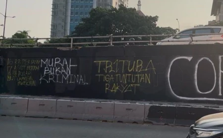 Mural Tritura Mahasiswa Trisakti Dihapus, Tulisan "Mural Bukan Kriminal" Muncul di Lokasi