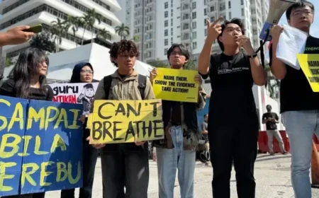 Aktivis Malaysia Demo di Depan Kedubes RI, Desak Pemerintah Buka Identitas Perusahaan Terkait Karhutla